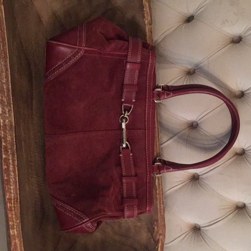Coach Hampton Burgundy Carryall Bag